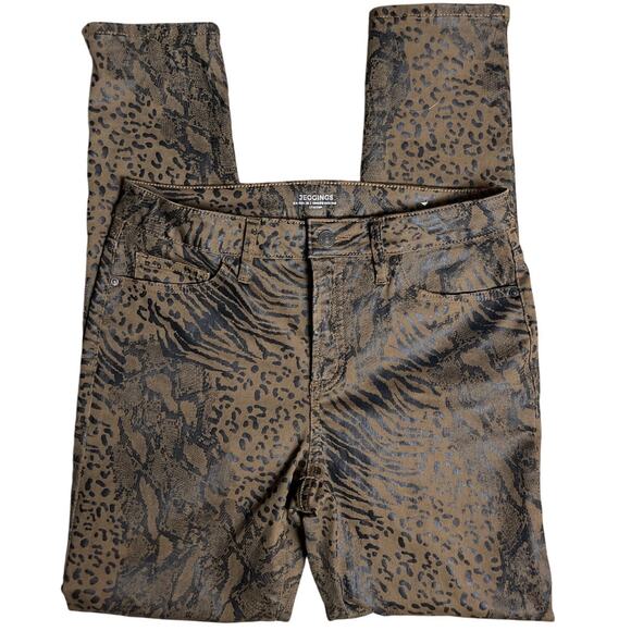 Chico’s Super Stretchy Coated Animal-Print Jeggings Size 2 - Picture 7 of 10